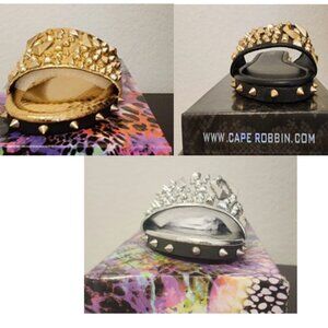 (3 Pairs) CAPE ROBBIN - Rose Gold, Black, Silver - Studded Sandals - Size 7